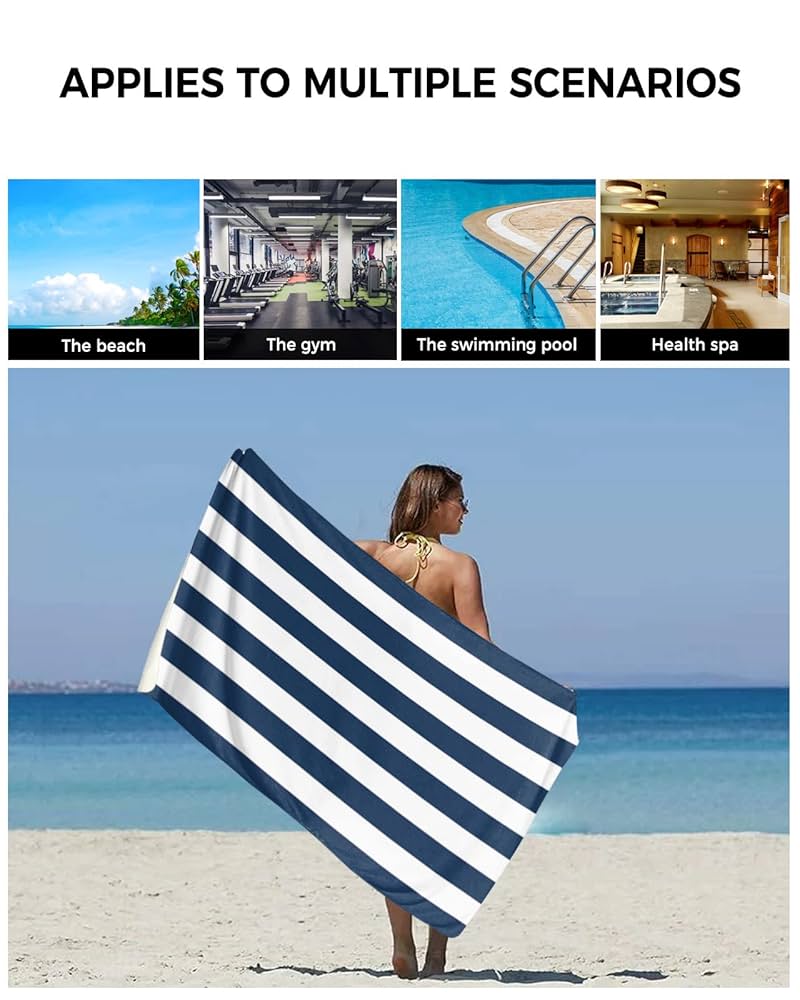 Amazon.com: Savannan Towel Sets, Nautical Stripes Navy Blue
